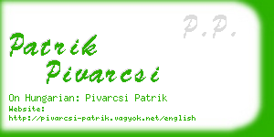 patrik pivarcsi business card